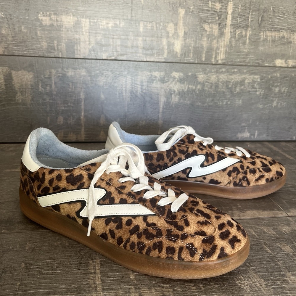 Leopard Print Sneakers Womens 9.5 Madden Girl Gum Sole Streetwear Casual